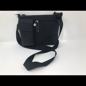 Urban Oxide black pebble soft rubber crossbody bag